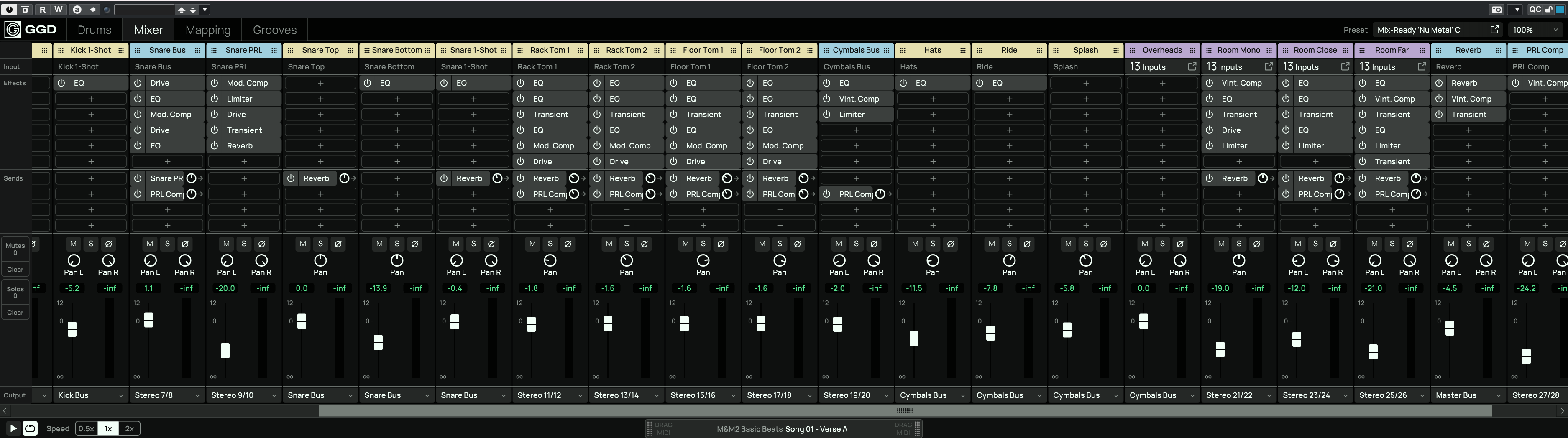 Mix-Ready GGD Modern & Massive 2 Nu Metal Multi Out Routing DAW Mixing Template Spiritbox Thornhill Silent Planet Deftones Limp Bizkit Slipknot Mixer