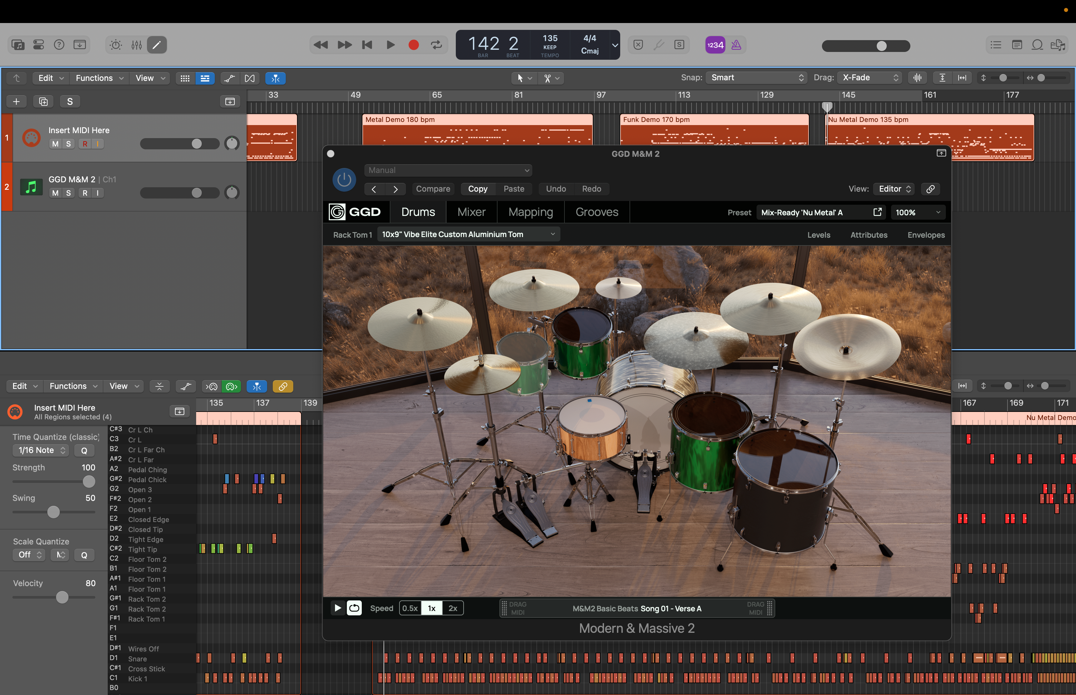 Mix-Ready GGD Modern & Massive 2 Nu Metal Multi Out Routing DAW Mixing Template Spiritbox Thornhill Silent Planet Deftones Limp Bizkit Slipknot Mixer Logic Pro X