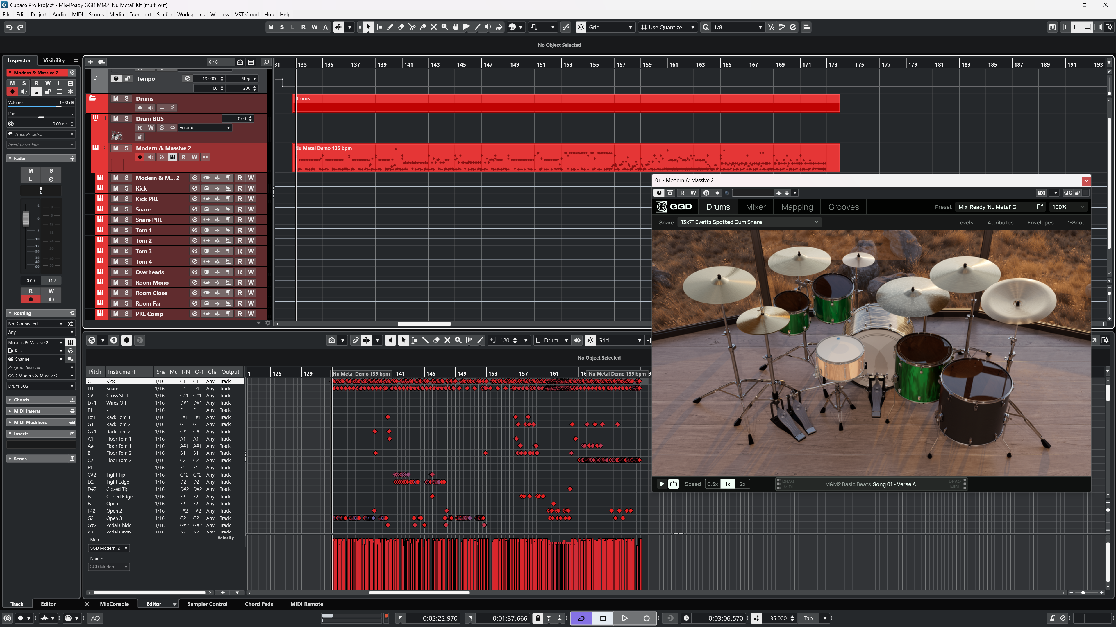 Mix-Ready GGD Modern & Massive 2 Nu Metal Multi Out Routing DAW Mixing Template Spiritbox Thornhill Silent Planet Deftones Limp Bizkit Slipknot Cubase