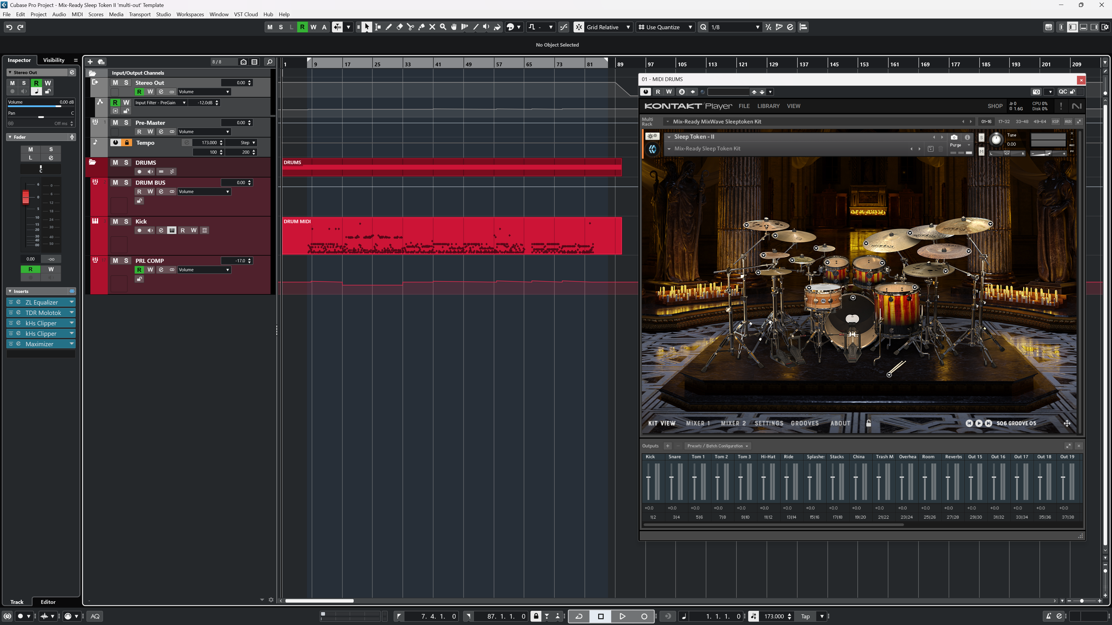 Mix-Ready MixWave Sleep Token II routing template multi out DAW pre-mixed free plugins Cubase