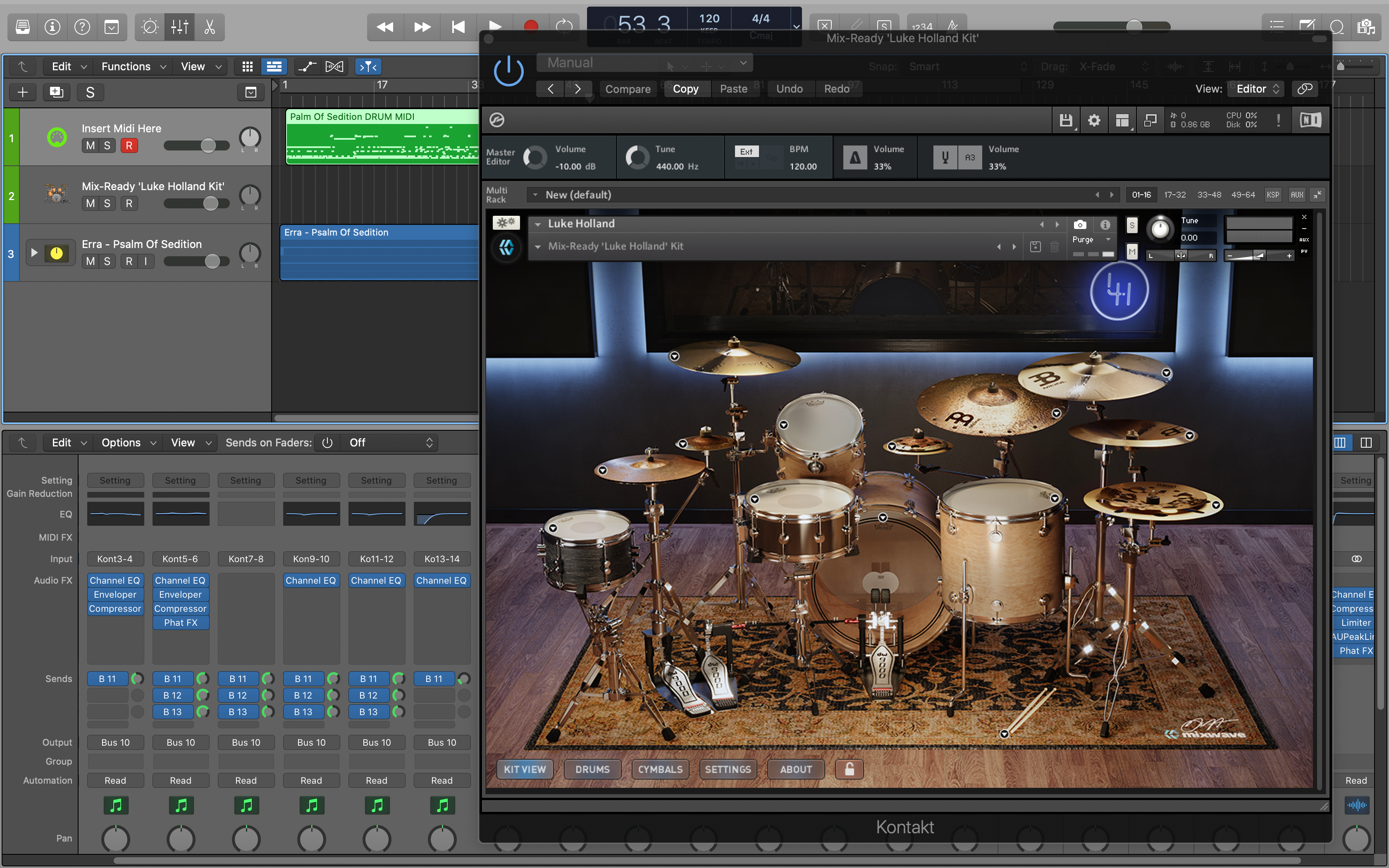 Mix-Ready DAW Template MixWave Luke Holland Drum Samples Mixing DAW Logic