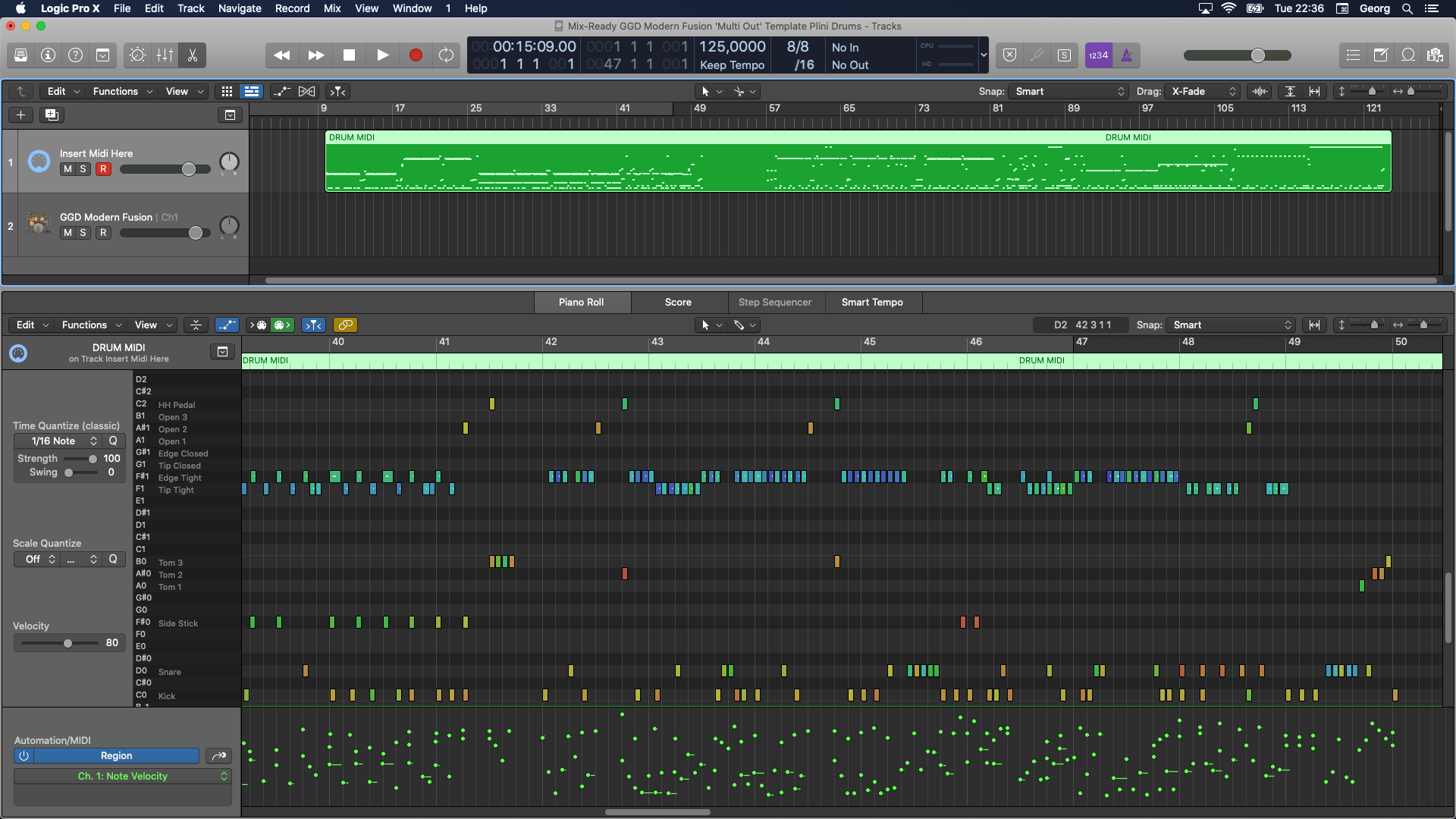 Mix-Ready DAW Template GGD Modern Fusion Multi Out Logic Pro X Mixing Plini Drum Sound