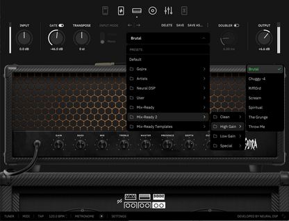 Mix-Ready Neural DSP Archetype Gojira X presets Tone Pack Mixing Clean Tone High Gain Djent Metal Deathcore Metalcore Quad Cortex