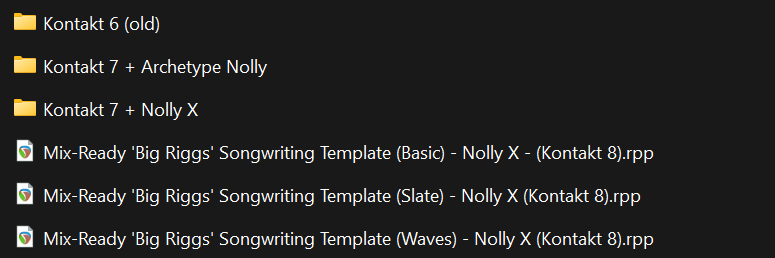 Mix-Ready Big Riggs songwriting template Reaper DAW Mixing Pop Punk Hardcore Metalcore GetGood Drums Neural DSP Nolly version info