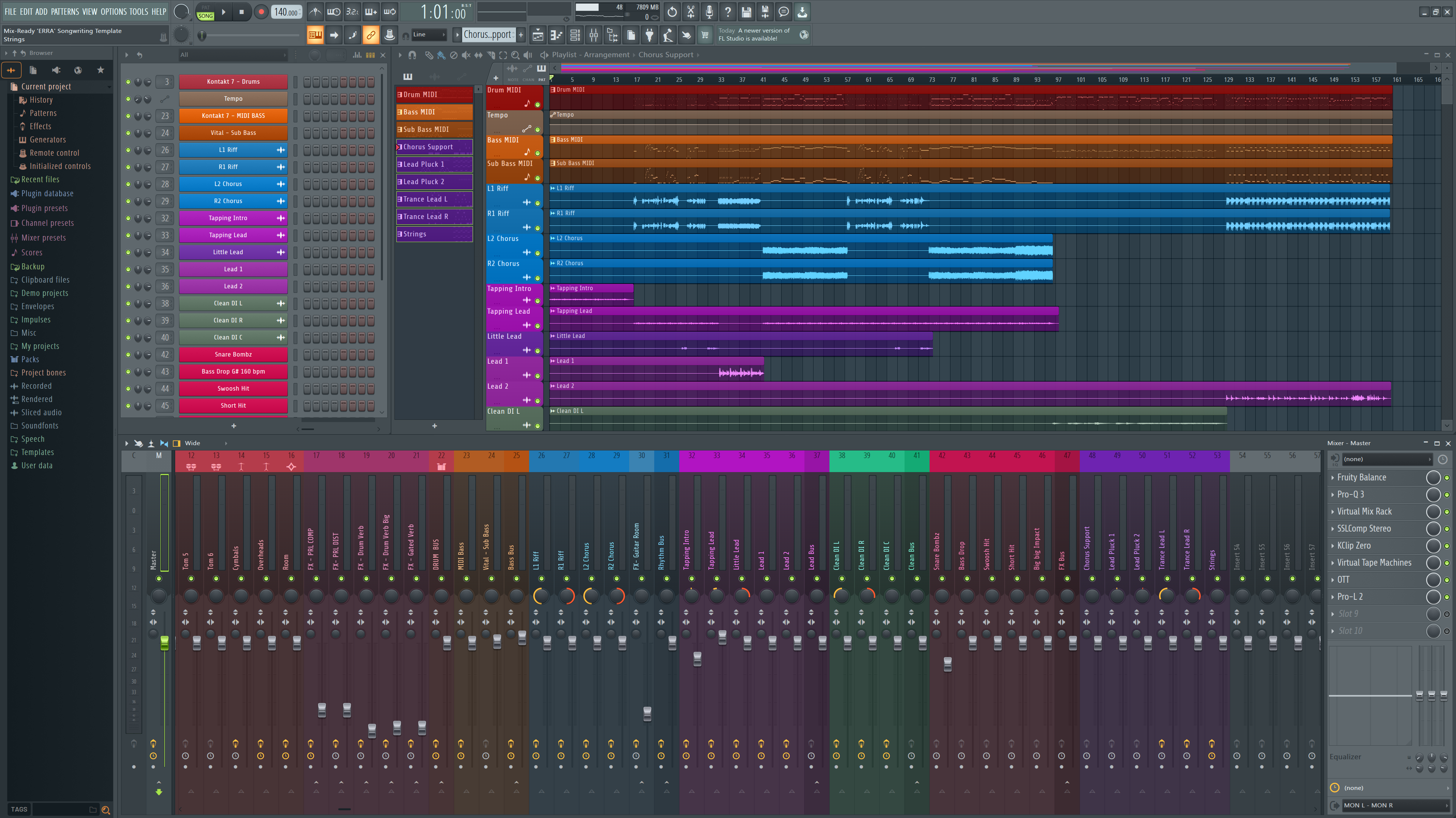 Mix-Ready DAW Template Erra Drift Mixing Songwriting Modern Metal Metalcore UHD MDL Tone Drums Neural DSP FL Studio