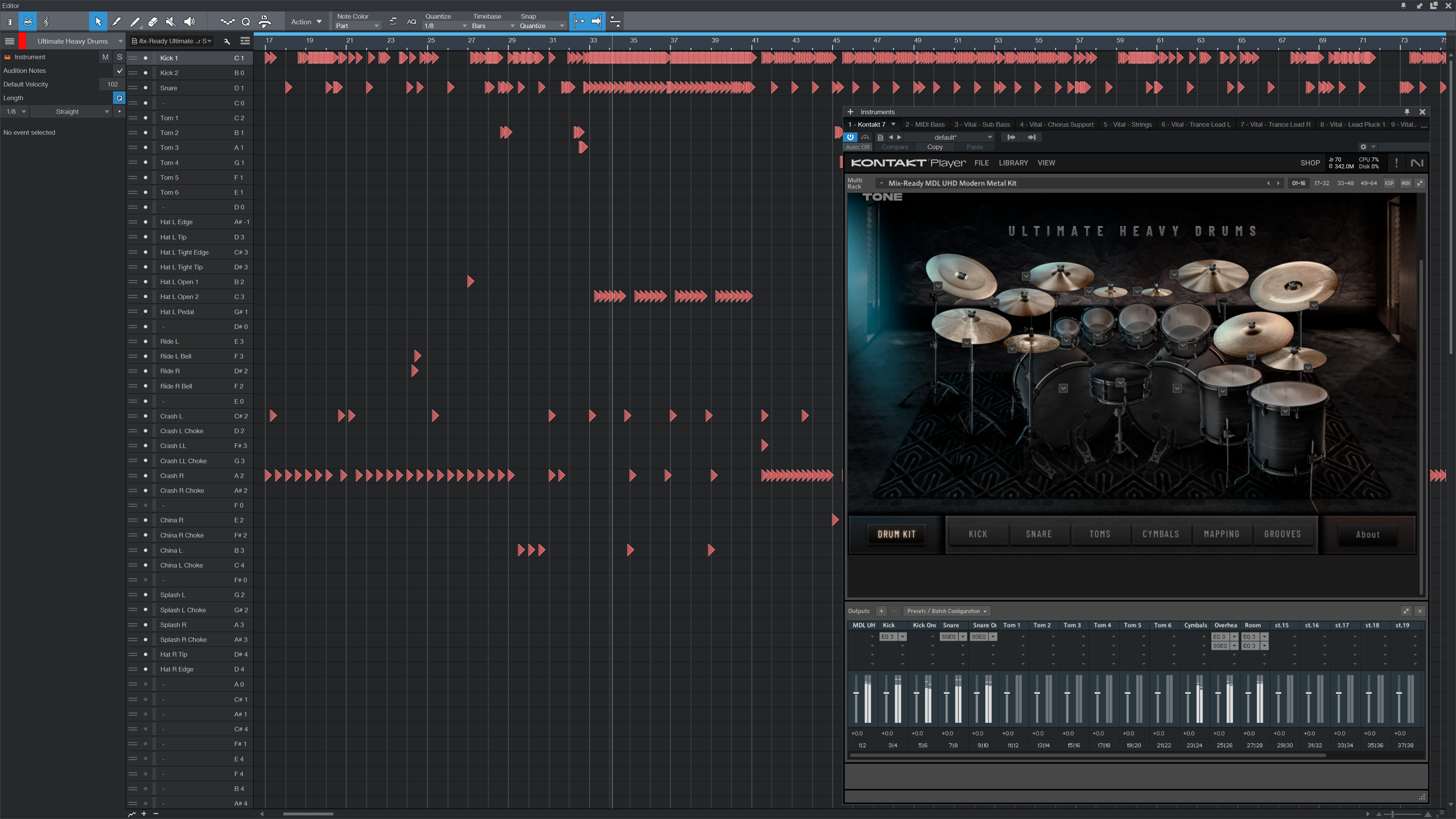 Mix-Ready DAW Template Erra Drift Mixing Songwriting Modern Metal Metalcore UHD MDL Tone Drums Neural DSP Studio One MIDI Drum Map