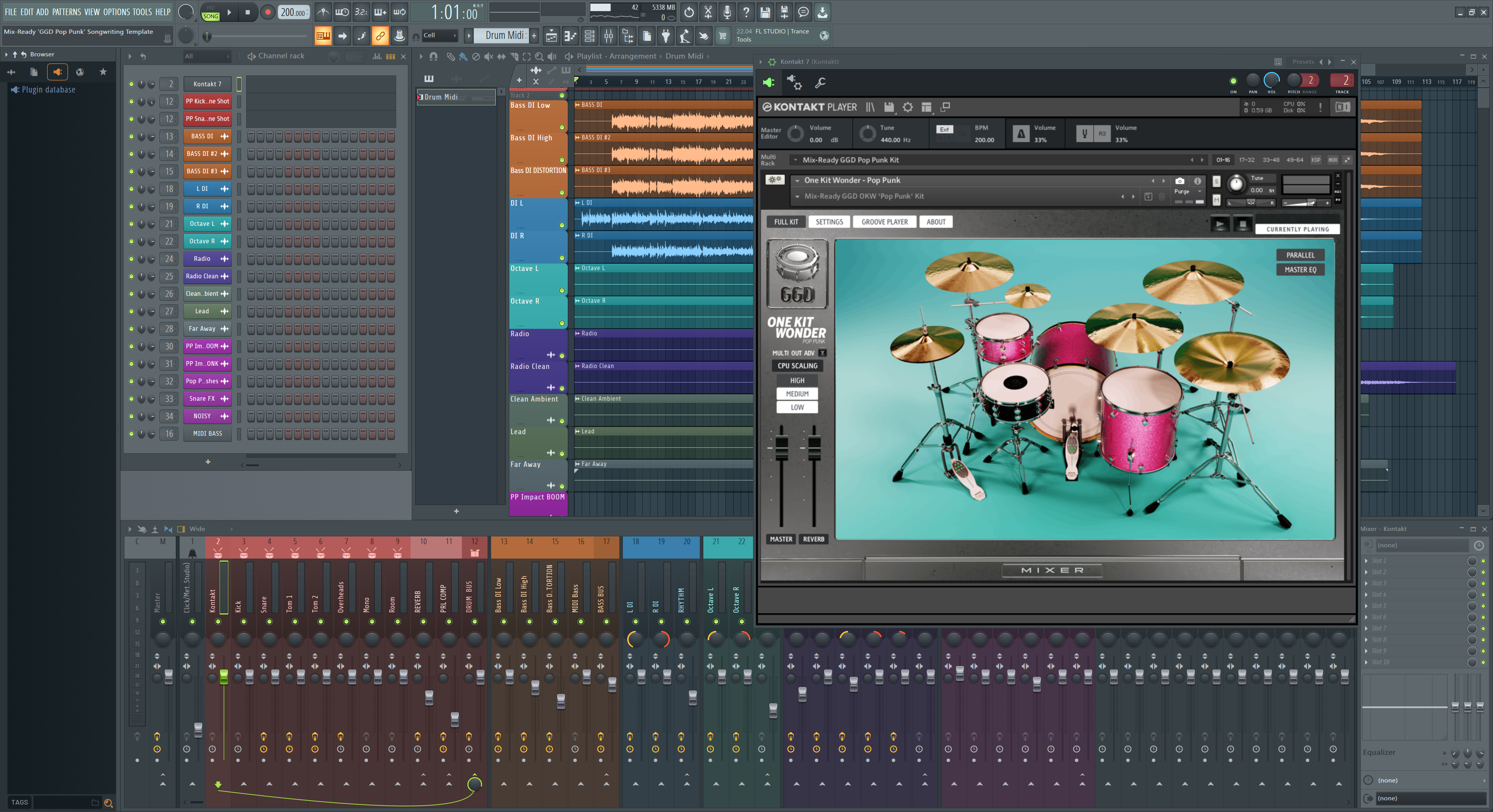 Mix-Ready GGD Pop Punk Mixed DAW Template FL Studio