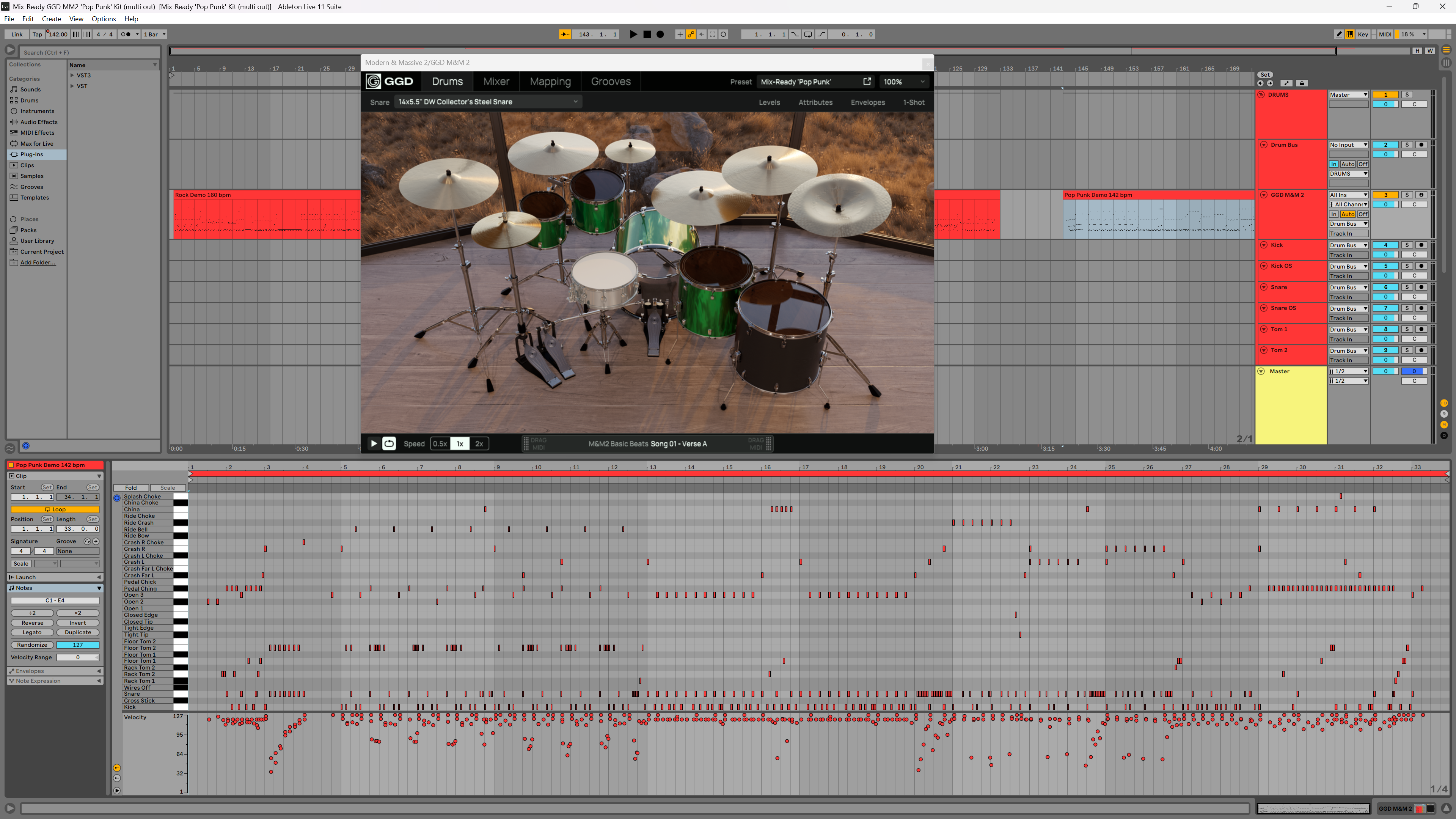Mix-Ready GGD Modern & Massive 2 Pop Punk Multi Out Routing DAW Mixing Template Rock Indie Alternative Funk Ska Metal Shoegaze Ableton
